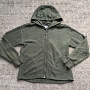 Prana Full Zip Hoodie Women's Small Olive Green Casual Weekend Walk Hike Outdoor